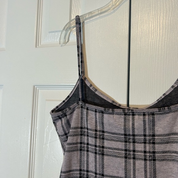 Mini Dress Popular21 Lavender and Black Bodycon Plaid Stretch Large - Picture 11 of 12